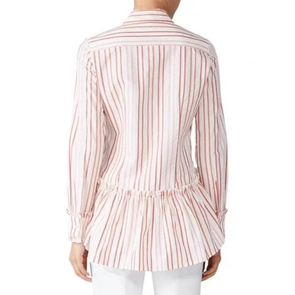 ALEXIS Shirt Size Large Multicolor Valarie Top Striped Peplum Hem Blouse Preppy